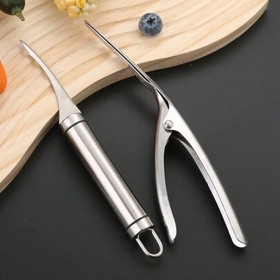 2PCS Stainless Steel Shrimp Peeling Machine Practical Shrimp Peeling Pliers Shrimp Opening Machine Peeling Skin Shrimp Crayfish Kitchen Tools, Shrimp Line Knife Seafood Hot Pot Kitchen Special Shrimp Line Peeling Shrimp Back Tool, Convenient And Practical Small Tools