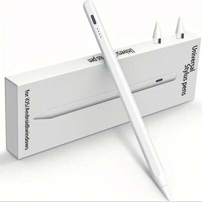 Universal Capacitive Touch Pen, Suitable For IOS And Android Tablets And Phones, Dual Replacement Nibs, Writeable, Touchable, Paintable, Noteable, With Status Indicator Light, One-Touch On, Magnetic Adsorption, Replaceable Nibs, Extra Long Standby Gifts For Mother, Family, Friends, Birthday, Holiday Stylus Pen