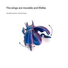 3D Printed Insect Simulation Small Beetle Beetle Beetle Wings Joint Movable Simulation Funny Toys Ornament Gifts - Multicolor - View 8