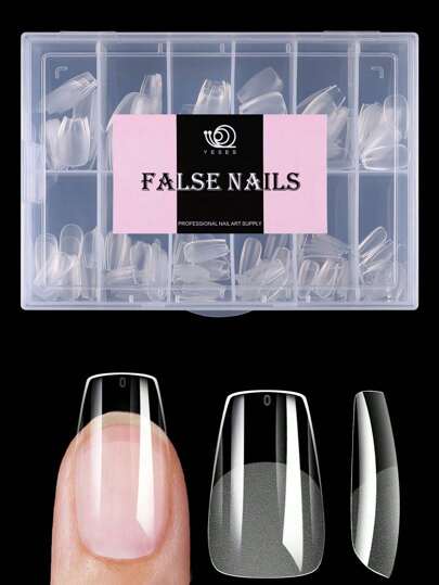 240pcs Soft Gel Nail Tips, Half Coverage Press-On Nail Tips Almond Square Coffin French False Nails Thin Front End Thick Back End More Fit And Firm Peelable Gel Extension Nail Capsules Press-On Nails Nail Supplies Suitable For Girls Ladies Manicure DIY