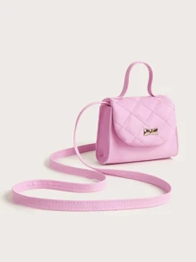 1pc S Cute Bow Decor Shoulder Crossbody Bag, Mini Bag For Outfit Matching