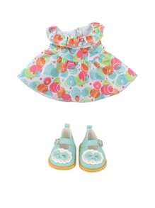 1 Doll Dress + 1 Pair Doll Shoes, 3 Styles Available, Fit For 14-Inch Girl Dolls, Doll Tulle Dress, Doll Candy Dress, Doll Bow Shoes, Christmas Gift, Birthday Gift, New Year Gift, Holiday Gift