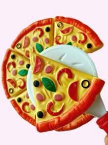 6 piezas Mini simulación de pizzas, juego de comida rápida para fiesta de pizza, regalo de juguete de cocina - Multicolor - Ver 3