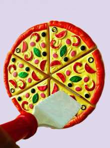 6 piezas Mini simulación de pizzas, juego de comida rápida para fiesta de pizza, regalo de juguete de cocina - Multicolor - Ver 2