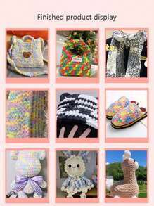 500g/250g 多色雪尼尔纱粗纱用于针织和钩针毯子垫子手工编织粗线柔软温暖钩针纱围巾线 多色雪尼尔纱用于针织和钩针毯子垫子粗线柔软温暖钩针纱围巾线 - 彩色 - 查看 6