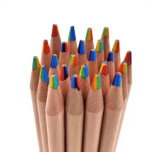 1set/12pcsNew Rainbow Pen Blackwood 7-Color Cores Graffiti And Drawing Colored Pencils With Gradient And Creative Multi-Colors.