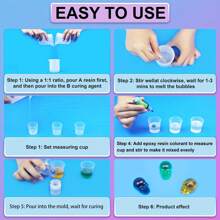 1:1 AB Clear Epoxy Resin Kit, 500/200/100ml Epoxy Resin Glue High Adhesives Sealers Crystal Clear Hardener,DIY Jewelry Making,Coatings,Wood,Resin Molds,Artisans And Beginner's Choice - Many - View 5