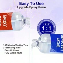 1:1 AB Clear Epoxy Resin Kit, 500/200/100ml Epoxy Resin Glue High Adhesives Sealers Crystal Clear Hardener,DIY Jewelry Making,Coatings,Wood,Resin Molds,Artisans And Beginner's Choice - Many - View 3