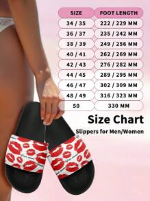 Tongs de plage personnalisées pour la Saint-Valentin avec nom, sandales glissantes personnalisées avec un design de lèvres rouges, chaussures d'été confortables et antidérapantes pour hommes et femmes, parfaites pour la plage, la piscine et les tenues décontractées