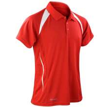 Mens Team Spirit Polo Shirt (Red/White) - 145gsm 100% Polyester - Red - View 1