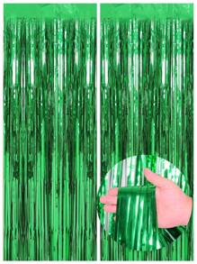 2 Stücke - 1*2m Metallic Folien Fransen Vorhang, Hintergrund Schimmer Quasten Vorhang für Hintergrundwand, Schwarz, Weiß, Gold, Silber, Rot, Pink, Grün, Roségold, Lila, Blau Quaste Vorhang geeignet für Neujahr, Geburtstag, Valentinstag, Hochzeit, Verlobung, Party Hintergrund, Abschluss, Halloween, Junggesellinnenabschied, Jubiläumsdekoration, Erwachsene Satin transparenter Vorhang