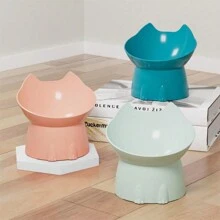 New Pet Cat High Foot Bowls, Protect Neck Vertebra, Spill-Proof Plastic Slanted Cat/Dog Food Feeder Dishes