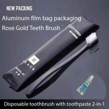 1-Set Disposable Toothbrush With Toothpaste 2-In-1 Dental Care Kit, Bulk Pack For Hotel, Motel, Guest House Or Lodging Amenities - Multicolor - View 2