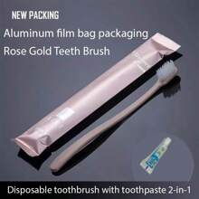 1-Set Disposable Toothbrush With Toothpaste 2-In-1 Dental Care Kit, Bulk Pack For Hotel, Motel, Guest House Or Lodging Amenities - Multicolor - View 1