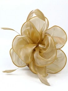 1pc Fascinators Hat Tea Party Headwear Ribbons Feathers On A Headband And A Clip For Girls And Women Halloween