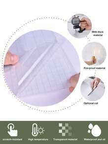 1 rouleau Film vinyle transparent autocollant - Protection murale pour dosseret de cuisine, anti-huile de cuisine transparente, applicable aux cuisinières, armoires, murs, taille : 15,76 * 118 po