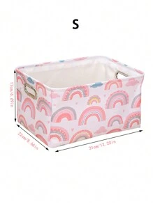 1pc Rainbow Foldable Fabric Bins,Multi-Color Organizers Decorative,Utility Organizing Baskets For Shelves Closet,Room,Home Storage.,Organiser,Organizer,Makeup Organizer,Travel,Room Decor,Room,Rattan Basket,Baskets For Gifts,Black Baskets,Basket,Storage Basket,Storage Box