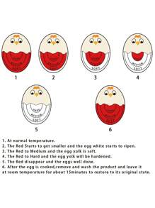 1pc Red/Yellow/Purple Boiled Egg Timer, Boiled Egg Timer, Kitchen Timer, Hot Spring Egg Soft-Boiled Egg Viewer, Color Changing Boiled Egg Timer, Reusable Boiled Egg And Hard-Boiled Egg Heat-Sensitive Kitchen Breakfast Tools, Household Appliances For Dining Room