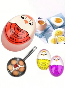 1pc Red/Yellow/Purple Boiled Egg Timer, Boiled Egg Timer, Kitchen Timer, Hot Spring Egg Soft-Boiled Egg Viewer, Color Changing Boiled Egg Timer, Reusable Boiled Egg And Hard-Boiled Egg Heat-Sensitive Kitchen Breakfast Tools, Household Appliances For Dining Room