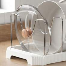 1 pièce Étagère de rangement de cuisine réglable, convient pour les couvercles de casserole, les ustensiles, les ustensiles de cuisine, peut être placée sur le comptoir ou dans un tiroir, rack de rangement multifonctionnel et économe en espace