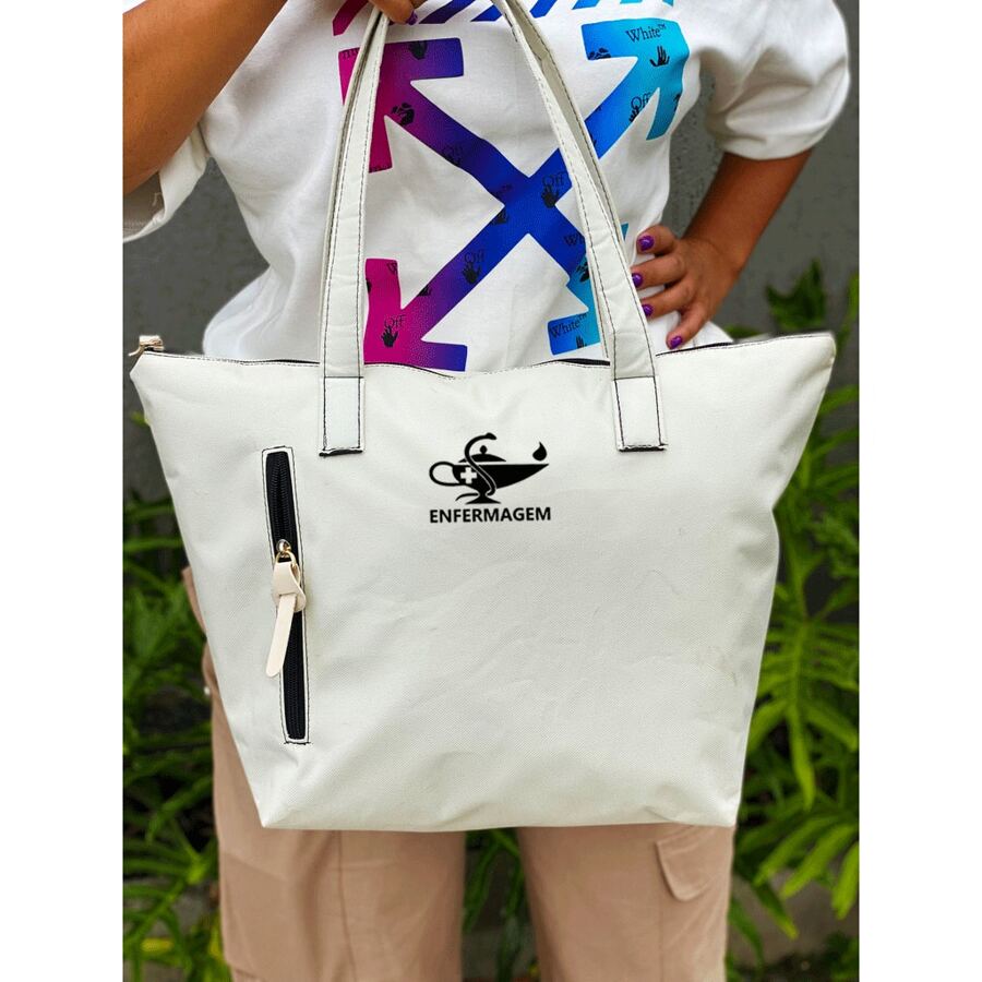 Nylon NURSING Shopper Bag Shoulder Clean Sports Gym Bags Gym Men Women Vertical Zipper Front Resistant - 米色 - 查看 1