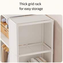 1pc Reinforced Simple Wardrobe Organizer Storage, Dust-Proof Rented House Cabinet With Shelves, Modern Minimal - Multicolor - View 5