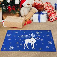 Doormat Anti Skid Christmas Door Mat Indoor & Outdoor Dirt Trapper Welcome Mats Small Carpets Xmas Door Decoration Entrance Floor Mat - Blue - View 1