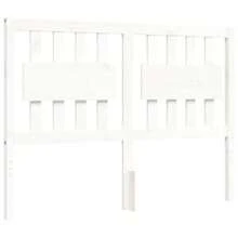vidaXL Bedframe met hoofdbord massief hout wit 140x190 cm