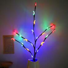 1 pieza Luces en forma de rama multicolor moradas, azules, amarillas y blancas, luces en forma de luna, luces simuladas de rama, luces de decoración de macetas, luces de ambiente, luces de decoración de habitaciones, luces de ambiente de alféizar, regalos de fiesta y vacaciones, guirnaldas de luces de colores, guirnaldas de luces como regalo de vacaciones para padres, abuelos, novias y novios - Multicolor - Ver 18