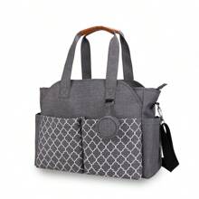 Sac fourre-tout imprimé de motifs géométriques avec poche pour sucette, sac de maternité portable pour l'épaule pour maman et bébé, pour les voyages et les sorties