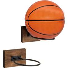 Ball Holder Wall Mount Ball Stand Display Storage For Basketball Football Soccer Volleyball - Brown - View 12