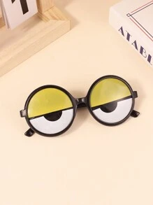 1pc Creative Selfie Round Frame Rotating Eyeball Glasses, Funny Photo Prop Decoration For Party, Masquerade, Halloween, Christmas