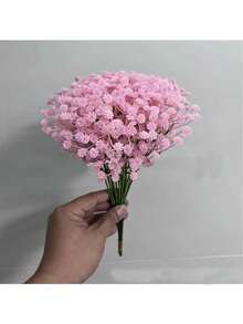 10/20pcs White/Pink Artificial Baby's Breath Flowers, Wedding Table Centerpiece, Bridal Bouquet, Wedding Decor, Suitable For Wedding Table Decoration, Cake & Dessert Decor, Birthday Party Decor - Multicolor - View 7