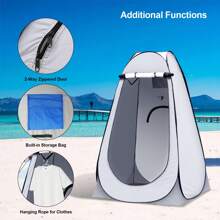 CLIPOP Tente De Toilette Pop-Up For Portable Shower, écran De Confidentialité, étanche, Protection UV, Tente à Long Pour La Plage, La Pêche, La Randonnée, La Baignade En Plein Air With Sac De Transport - 灰色 - 查看 4