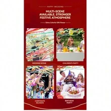 8 Stücke bunte Konfetti und Luftschlangen zum Werfen, saubere Papier Atmosphäre geeignet für Geburtstag, Hochzeit, Abschlussfeier, Geschenk, interaktive Aufführung (Farbe: 30, Größe: zufällige Mehrfarbig) - Verschiedenfarbig - Übersicht 7