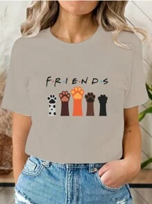 Blusa t-shirt PETS,ENFERMEIRA,CUIDADO, moda casual,moda , plus size baby look colorida - Cinza - Visão 2