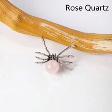1PC Natural Crystal Ball Spider Ornaments Handmade Alloy Spider DIY Reiki Gemstone Halloween Decorative Crafts 4th Of July Women Fathers Dad Gift - Crystal Ball Spider - View 20