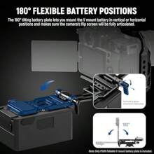 Foldable V Mount Battery Plate Arca Type Camera Baseplate For RS4 RS3 Gimbal Tripod Lightweight DSLR Camera Video Rig Compatible SmallRig V Lock Battery Cage PS015 - PS015 - View 4