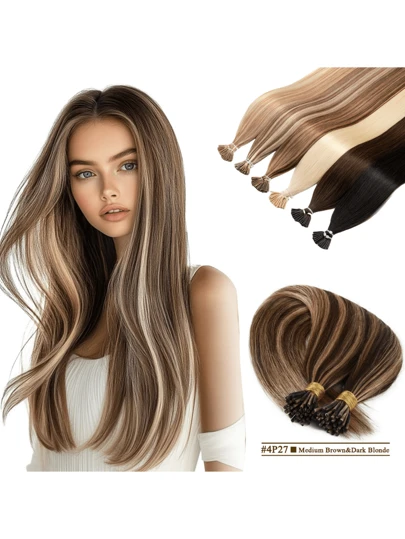 直发 I 尖真人发钢琴色接发 30 克/包 雷米融合真人发角蛋白接发