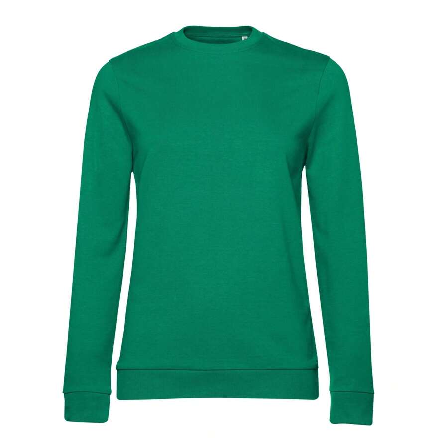 Womens/Ladies French Terry Setin Sweatshirt (Kelly Green) - 280gsm 80% Ringspun Cotton/20% Polyester - Green - View 1