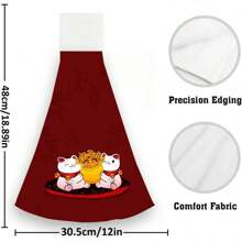 1/2pcs Chinese New Year Spring Festival Hand Towels And Dishclothes Sets Dish Tea Home Decor Accessories Fall Winter Cute House Decorative Apartment Must Have Housewarming New Home Gift Idea For Women Men Mom Mother Grandma Wife Christmas Eve Gift