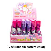 1pc Sanrio Push-Type Eraser, Hello Kitty Eraser, Student Learning Stationery Eraser, Kulomi Cartoon Eraser, Pencil Eraser, Retractable Eraser