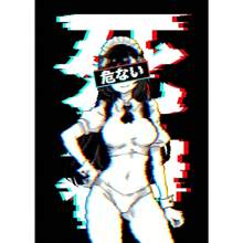 1pc Anime Manga Glitched Sad Girl Anime Vintage Glitch Glitched Catgirl Canvas Printing Home Room Wall Art Decoration Painting No Frame