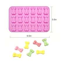 狗爪狗骨头硅胶模具用于烘焙巧克力、糖果、果冻、冰块、蛋糕装饰、肥皂模具、DIY宠物零食烘焙模具狗饼干零食模具厨房烘焙用具配件 - 粉色 - 查看 11