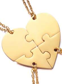 3pcs/4pcs/5pcs/6pcs/7pcs/Set Fashion Gold Plating Stainless Steel Customized Laser Name Letter Puzzled Heart Pendant Necklace For Friend For Family,Gold,Stylish,Colorful,Vintage,Hipster,Simple,Y2k,2000s Fashion,Custom,Personalized,Unique,Ideal Gifts For Him,Ideal Gifts For Her,Her,Boyfriend,Girlfriend,Dad,Mom,Family,Friends,For Anniversaries,For Birthdays,For Graduation,For Prom,For Party,Jewelry Women