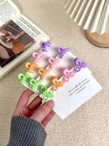 30 件套，迷你发夹套装（颜色随机）14 种款式可供选择 - 可爱优雅纯色发夹，适合女士日常使用，磨砂迷你小发爪优雅糖果色发夹额头刘海碎发夹发冠 - 彩色 - 查看 7