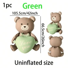 1 Stück 42-Zoll Niedlicher Herz umarmender Plüschbären-Ballon, für Feste, Feiern, Geburtstage, Muttertag, Heiratsanträge, Hochzeiten, Jahrestage, Partys & Heimdekoration