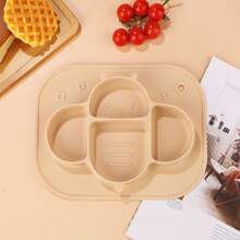 1 Set de mantelito, cuchara y tenedor para bebé, adecuado para niños pequeños, plato de bebé de silicona con succión, plato infantil