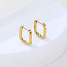 1对/5对高端ins风钛钢耳环保色防过敏韩版小众几何圆环洗澡小耳环不可拆卸防掉落耳环