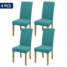 1/4/6 件纯玫瑰提花椅套，现代简约风格全椅套，可拆卸、可机洗，适用于餐厅、客厅、派对、酒店 - 藍色 - 查看 8